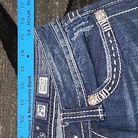 MISS ME BERMUDA FLAP POCKETS DENIM JEAN SHORTS - Picture 5 of 11